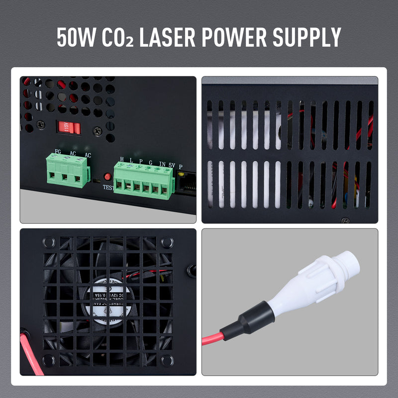 50W Power Supply with Digital Display for CO2 Laser Engravers & Cutters