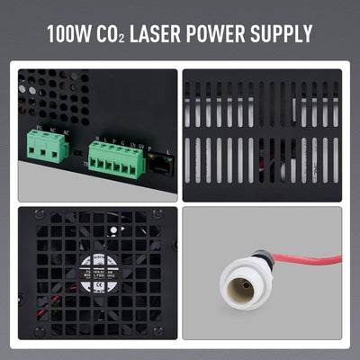 100W Power Supply with Real Time Display for CO2 Laser Engravers & Cutters