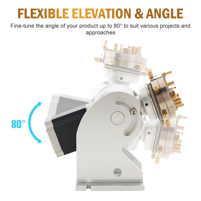 80mm Rotary Axis Attachment For Laser Engraver Machine For Irregular-Shaped Objects With Cylinder Chuck (For Fiber Machines Only)