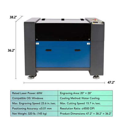 60W CO2 Laser Engraver Cutting Machine