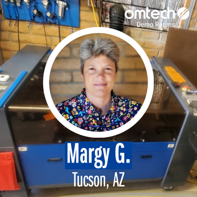 Laser Engraving in Tucson, Arizona | Demo Room Host - Margy G.