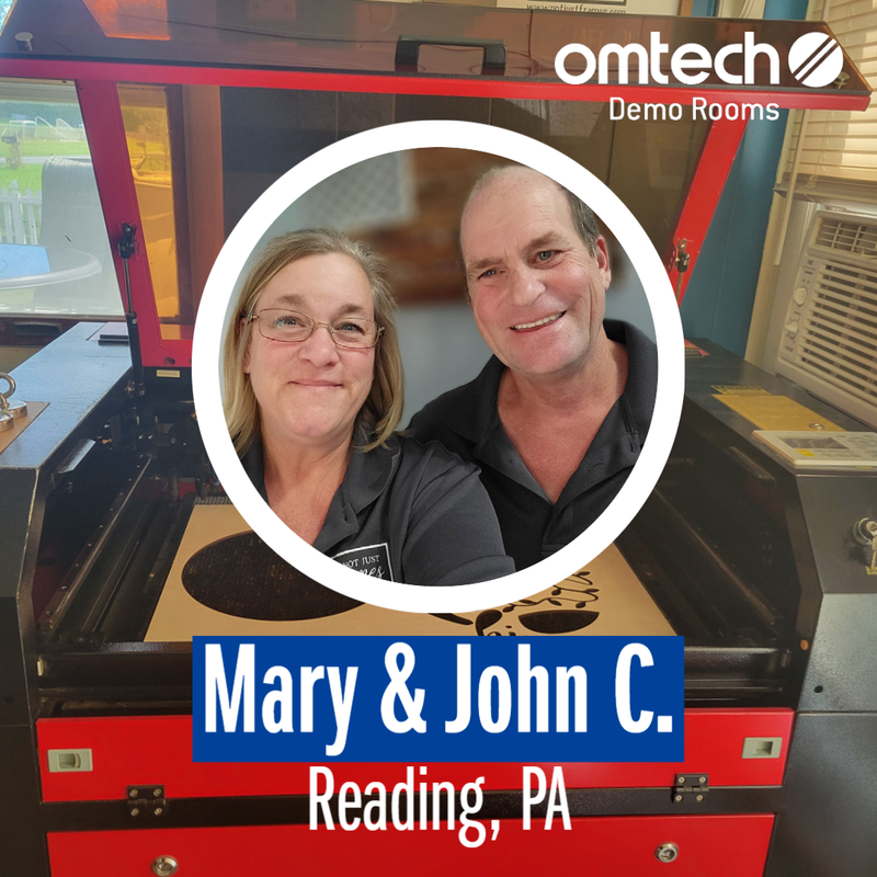 Laser Engraving in Reading, Pennsylvania | Demo Room Host - Mary and John C.