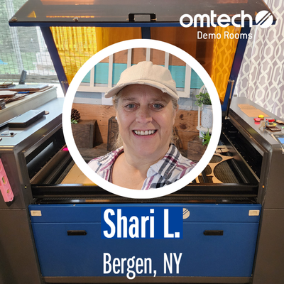 Laser Engraving in Bergen, New York | Demo Room Host - Shari L.