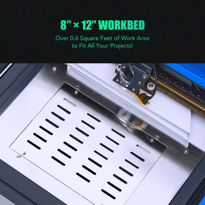 DF0812-40BG - 40W CO2 Laser Engraver Machine with 8” x 12” Working Area, LCD Display, and Red Dot Pointer (Blue)